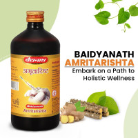 BAIDYANATH AYURVED Amritarishta - 450 Ml | Boost Digestive Strength and Appetite| Useful In Cough, Cold and In General Weakness | Liquid