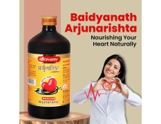 Baidyanath Ayurved Arjunarishta Syrup - 450ml | Helps in Management of Blood Pressure | Helpful in maintaining wellness of Heart Problems (Pack of 1)