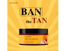 Auravedic Detan Cream for Tan Removal with Vitamin E Vitamin C Turmeric De Tan Cream for Suntan Removal 100g with Hyaluronic acid Alpha-Arbutin After Sun Niacinamide moisturizer for Women Men