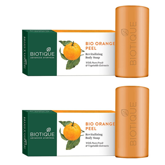 Biotique Bio Orange Peel Revitalizing Body Soap, 150g (Pack Of 2)