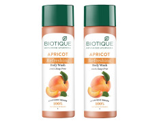 Biotique Bio Apricot Refreshing Body Wash | Keeps Skin Fresh and Clean | Brightens Skin and Reducing Dark Spots | 100% Botanical Extracts | Suitable for All Skin Types | (Pack Of 2)