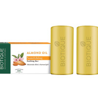 Biotique Almond Oil Nourishing Bathing Bar| Ayurvedic and Organically Pure| Maintains Skin’s Natural pH |100% Botanical Extracts| Suitable for All Skin Types | 150gm (Pack Of 2)