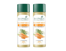 Biotique Carrot Seed Anti- Ageing After- Bath Body Oil | Prevents Fine Lines and Wrinkles |Smooth and Radiant Skin| 100% Botanical Extracts | Suitable for All Skin Types | 120ml (Pack Of 2)