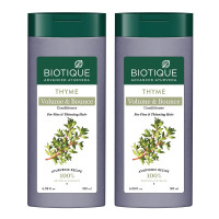 Biotique Thyme Volume Conditioner For Fine & Thinning Hair, Gives Volume & Bounce To Hair, Helps In Thicken Follicles, 100% Botanical Extracts For All Skin Type, 180ml (Pack Of 2) Peppermint
