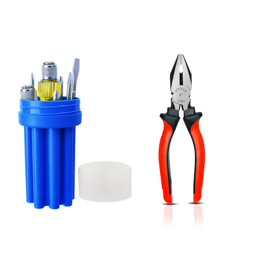 IONIX Hand Tool Set, Tool Set for Home use, Tool kit for Home use, Essential Tool kit for Home, Tool Set for Home use (Screwdriver and Plier Set)
