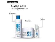 L'OREAL PROFESSIONNEL PARIS Xtenso Care Shampoo + Mask + Serum Combo Pack For Straightened Hair (250Ml + 196Gm + 50Ml)| Hair Care Regimen For Straightened Hair