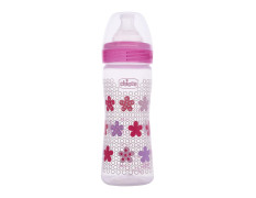 Chicco Well-Being 250 ml Feeding Plastic Bottle, Advanced Anti-Colic System, BPA Free, Hygienic Silicone Teat (Pink)