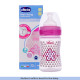 Chicco Well-Being 150 ml Feeding Plastic Bottle, Advanced Anti-Colic System, BPA Free, Hygienic Silicone Teat (Pink)