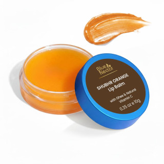 Blue Nectar Shubhr Orange Lip Balm & Gloss with Ghee And Natural Vitamin C  for Dry Chapped Lips|100% Ayurvedic|Paraben & Sulphate Free| (10g, 10  Herbs) - Bazaar5.com | One Stop Indian Shop