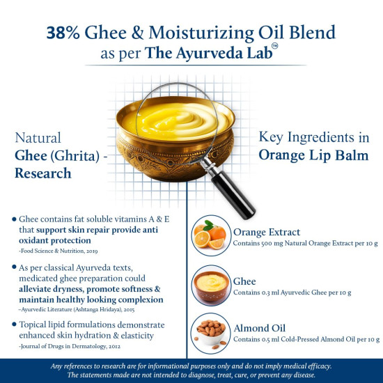 Blue Nectar Shubhr Orange Lip Balm & Gloss with Ghee And Natural Vitamin C for Dry Chapped Lips|100% Ayurvedic|Paraben & Sulphate Free| (10g, 10 Herbs) Blue Nectar Shubhr Orange Lip Balm & Gloss with Ghee And Natural Vitamin C for Dry Chapped Lips|100% Ayurvedic|Paraben & Sulphate Free| (10g, 10 Herbs)