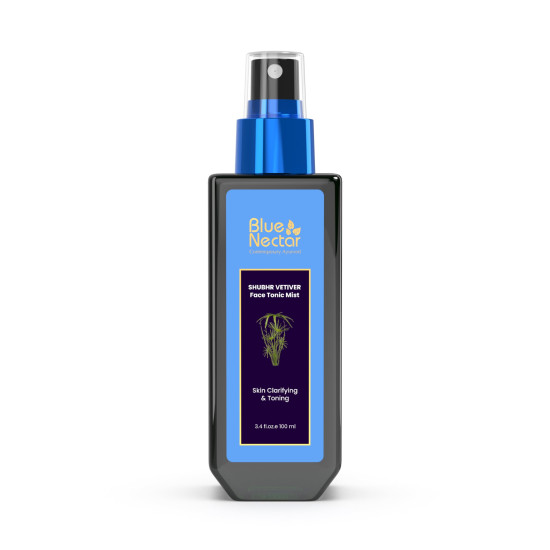 Blue Nectar Shubhr Steam Distilled Vetiver Toner Water & Cooling Calming Face Tonic Mist |Alcohol Free | Chemical & Preservative Free (100 ml)