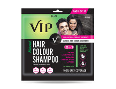 VIP Hair Colour Shampoo Men and Women Natural Black 20ml (Pack of 11)