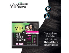 VIP Hair Colour Shampoo Men and Women Natural Black 20ml (Pack of 11)