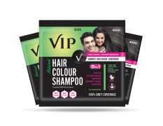 VIP Hair Colour Shampoo Pack (Black, 40 ml (Pack of 3))