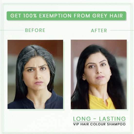 VIP Hair Colour Shampoo Pack (Black, 40 ml (Pack of 3))