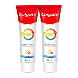 Colgate Total Whole Mouth Health, Antibacterial Toothpaste, 120gm + 120gm (240gm) (Advanced Health, Saver Pack), World's No. 1* Germ-fighting Toothpaste