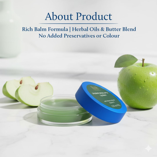 Blue Nectar Shubhr Green Apple Lip Balm & Gloss With Ghee & Natural Vitamin C for Dry Chapped Lips with intense moisturization |100% Ayurvedic|Paraben & Sulphate Free| (10g, 10 Herbs)