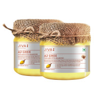 Jiva A2 Gir Desi Cow Ghee 300 ml (Pack of 2) | Pure Desi Ghee | Bilona Curd Churned | Grass-fed Cultured Ghee | Pure, Natural, Healthy | Glass Jar