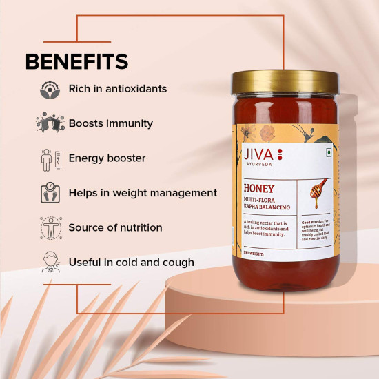 Jiva Ayurveda Multi flora Honey - 1kg (Pack of 2) | 100% Pure with No Sugar Adulteration Boosts Immunity and Strength | Heals Wound | Helps in Weight Management