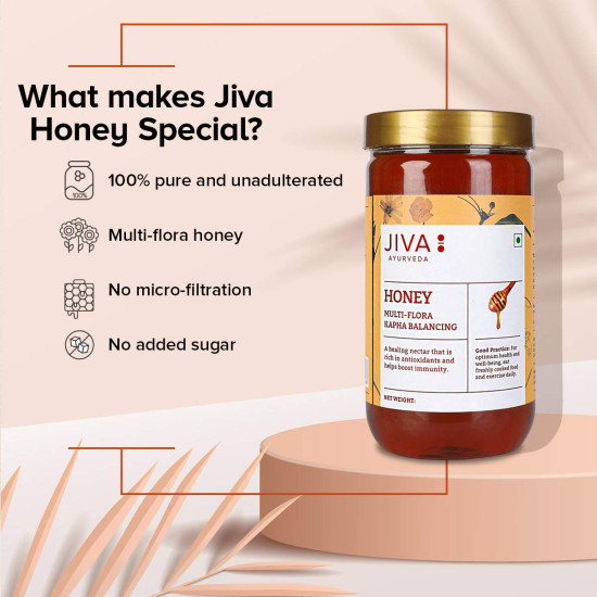 Jiva Ayurveda Multi flora Honey - 1kg (Pack of 2) | 100% Pure with No Sugar Adulteration Boosts Immunity and Strength | Heals Wound | Helps in Weight Management