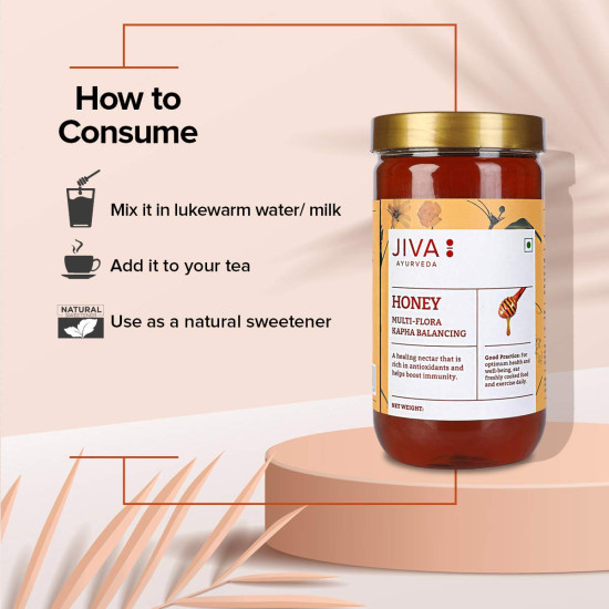 Jiva Ayurveda Multi flora Honey - 1kg (Pack of 2) | 100% Pure with No Sugar Adulteration Boosts Immunity and Strength | Heals Wound | Helps in Weight Management