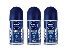 Nivea Cool Kick Deodorant Roll On for Men, 50ml, Pack of 3