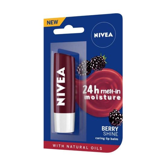 Nivea Lip Balm, Fruity Berry Shine, 4.8g (Pack of 3)