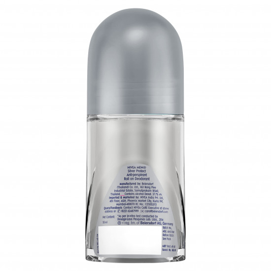 Nivea Silver Protect Deodorant Roll On for Men, 150 milliliters