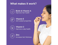 Be Bodywise Biotin Hair Gummies for Stronger, Shinier Hair & Nails | 60 Days Pack | With Biotin, Zinc, Folic Acid, Fibre & Multivitamin | Strawberry Flavour | No Added Sugar & Gut Friendly