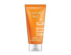 Lakme 9to5 0.5% Active Vitamin C+ Night Cream for Face | Wake up to brighter & glowing skin | For Dry, Oily, Normal, Sensitive & Combination Skin | 50 g
