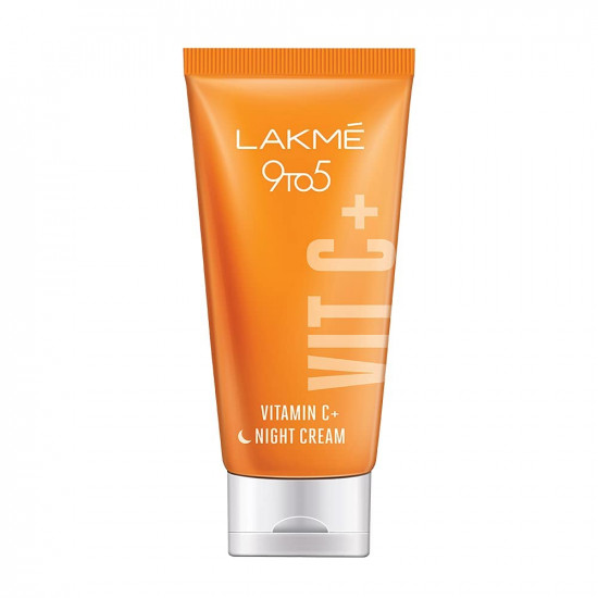 Lakme 9to5 0.5% Active Vitamin C+ Night Cream for Face | Wake up to brighter & glowing skin | For Dry, Oily, Normal, Sensitive & Combination Skin | 50 g