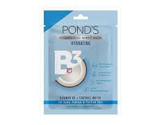 POND'S Hydrating Sheet Mask, With 100% Natural Coconut Water & Vitamin B3 For Dewy Radiant Skin, Paraben Free, Biodegradable Fabric, 25 ml