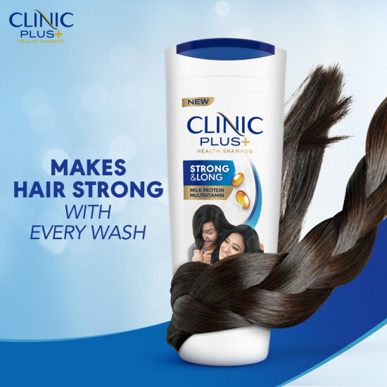 Clinic Plus Strong & Long, Strengthening Shampoo, 1L, for Healthy & Long Hair, with Milk Proteins & Multivitamins