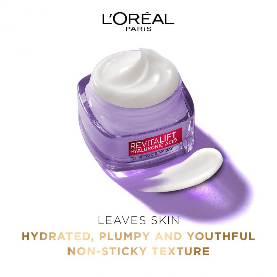 L'Oreal Paris Day Cream for Women, Hydrates and Replumps, For Radiant Skin, Revitalift Hyaluronic Acid, 15ml