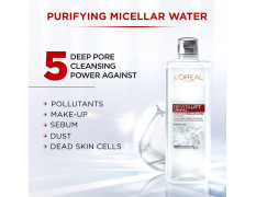 L'Oréal Paris Purifying Micellar Water, Cleanses pores and Removes Makeup, With Oil-Free Technology, Revitalift Crystal, 400ml