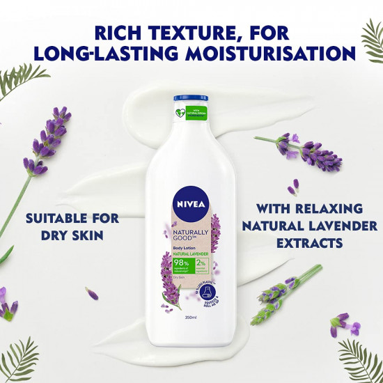 Nivea Naturally Good, Natural Lavender Body Lotion, For Dry Skin, No Parabens, 98% Natural Origin Ingredients, 350 ml