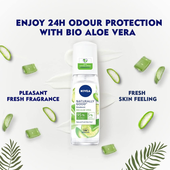 Nivea Naturally Good Deodorant, Bio Aloe Vera For Women, 75 ml