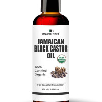 Organic Netra Cold Pressed Jamaican Black Castor Oil for Hair Growth | For healthy, thick and black hair | Reduces Acne Marks and fine lines | For All Hair and Skin Types - 250ml