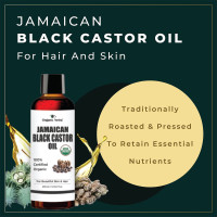 Organic Netra Cold Pressed Jamaican Black Castor Oil for Hair Growth | For healthy, thick and black hair | Reduces Acne Marks and fine lines | For All Hair and Skin Types - 250ml