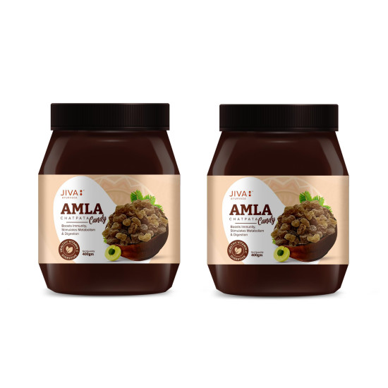 Jiva Amla Chatpata Candy 400gm | Rich In Dietary Fibres & Vitamin C, Boosts Immunity, Supports Healthy Digestion (Pack Of 2)