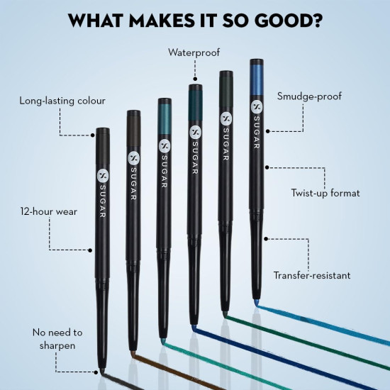 SUGAR Cosmetics Kohl Of Honour Intense Matte Kajal | Waterproof & Smudgeproof | Lasts upto 10hrs | 0.25gm - 01 Black Out