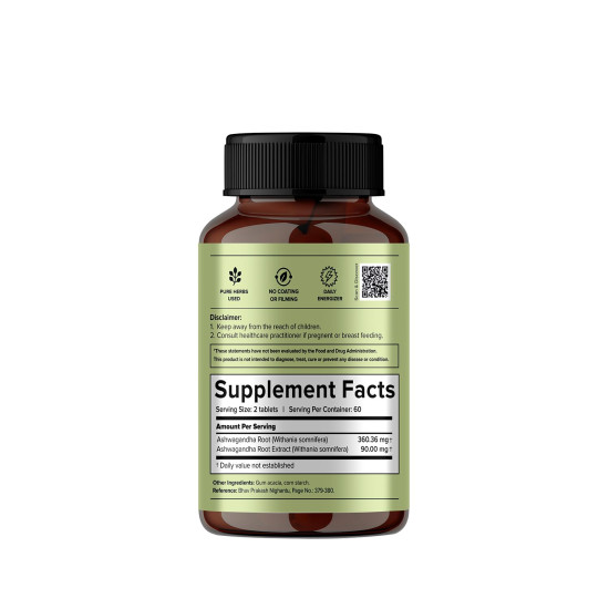 Jiva Ashwagandha Tablet - 120 Tablets | Ayurvedic Ashwagandha Supplement for Body, Boost Energy & Immunity, Stress Relief, Rejuvenates Mind, Improves Strength | Helpful in Kapha & Vata Doshas