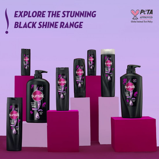 Sunsilk Black Shine, Shampoo, 1L, for Shiny, Moisturised & Fuller Hair, with Amla + Oil & Pearl Protein, Paraben-Free