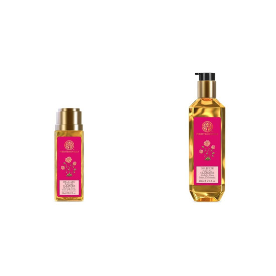Forest Essentials Travel Size Facial Cleanser Rosewater, Honey Lemon, 50ml & Forest Essentials Mashobra Honey, Lemon and Rosewater Facial Cleanser, 200ml