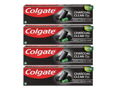Colgate Charcoal Clean Toothpaste, Black Gel Paste, Bamboo Charcoal and Wintergreen Mint for Clean Mouth, 480g, 120g X 4 & Colgate Gentle Enamel Ultra Soft Toothbrush - 4 Pcs (Buy 2 Get 2 Free)