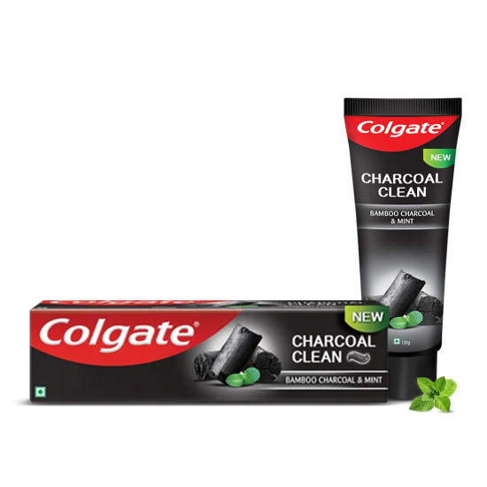 Colgate Charcoal Clean Toothpaste, Black Gel Paste, Bamboo Charcoal and Wintergreen Mint for Clean Mouth, 480g, 120g X 4 & Colgate Gentle Enamel Ultra Soft Toothbrush - 4 Pcs (Buy 2 Get 2 Free)