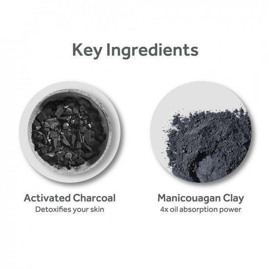 POND'S Pure Detox Mineral Clay Activated Charcoal, 4X Oil Absorbing, Detoxifying, Clay Mask For Oil Free Instant Glow, Face Mask 90 g