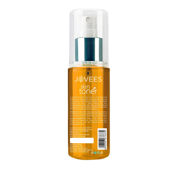 JOVEES Herbal Honey Toner | Cleanses & Moisturises | Pore Tightening | Toner For Dry Or Combination Skin | Paraben & Alcohol Free | 200 Ml, Pack of 1