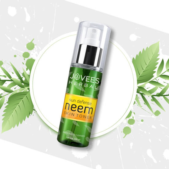 Jovees Herbal Neem Toner For Face, 100 ml | Skin Toner For Protection From Sun Damage & Tanning | All Skin Types | Paraben & Alcohol Free