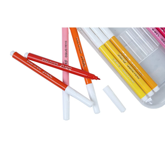 DOMS Aqua 24 Shades Watercolour Sketch Pen Set | Unique Push Resistant Tip With Bright & Intense Colors | Non-Toxic & Safe For Kids | Colourful Sketching, Doodling & Mandala Art | Pack of 1